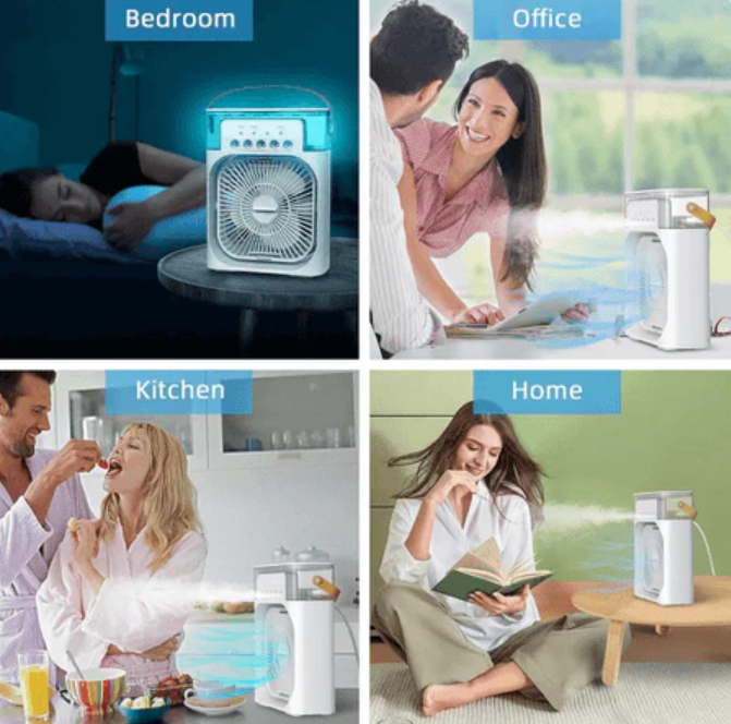 VENTILADOR PORTÁTIL HUMIDIFICADOR ENFRIADOR AIRE ACONDICIONADO
